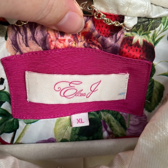 Eliza J Hooded Long Parka Windbreaker Jacket White/Pearl Size XL - Picture 4 of 6